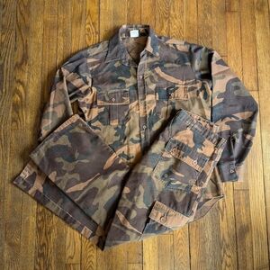 Vintage 90's Bass Pro Shops Outdoors Army Cargo Pants and Shirt Jacket Set